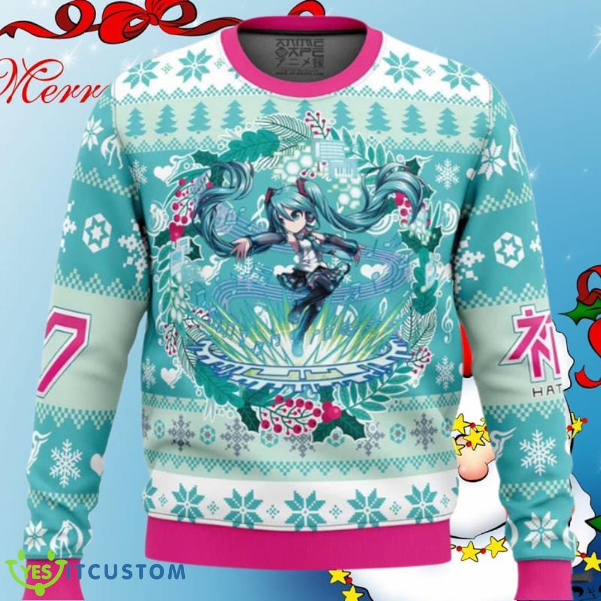 Christmas Symphony Hatsune Miku Ugly Christmas Sweaters For Men And Women Style Gift 3 Christmas Symphony Hatsune Miku Ugly Christmas Sweaters For Men And Women Style Gift Product Photo 1