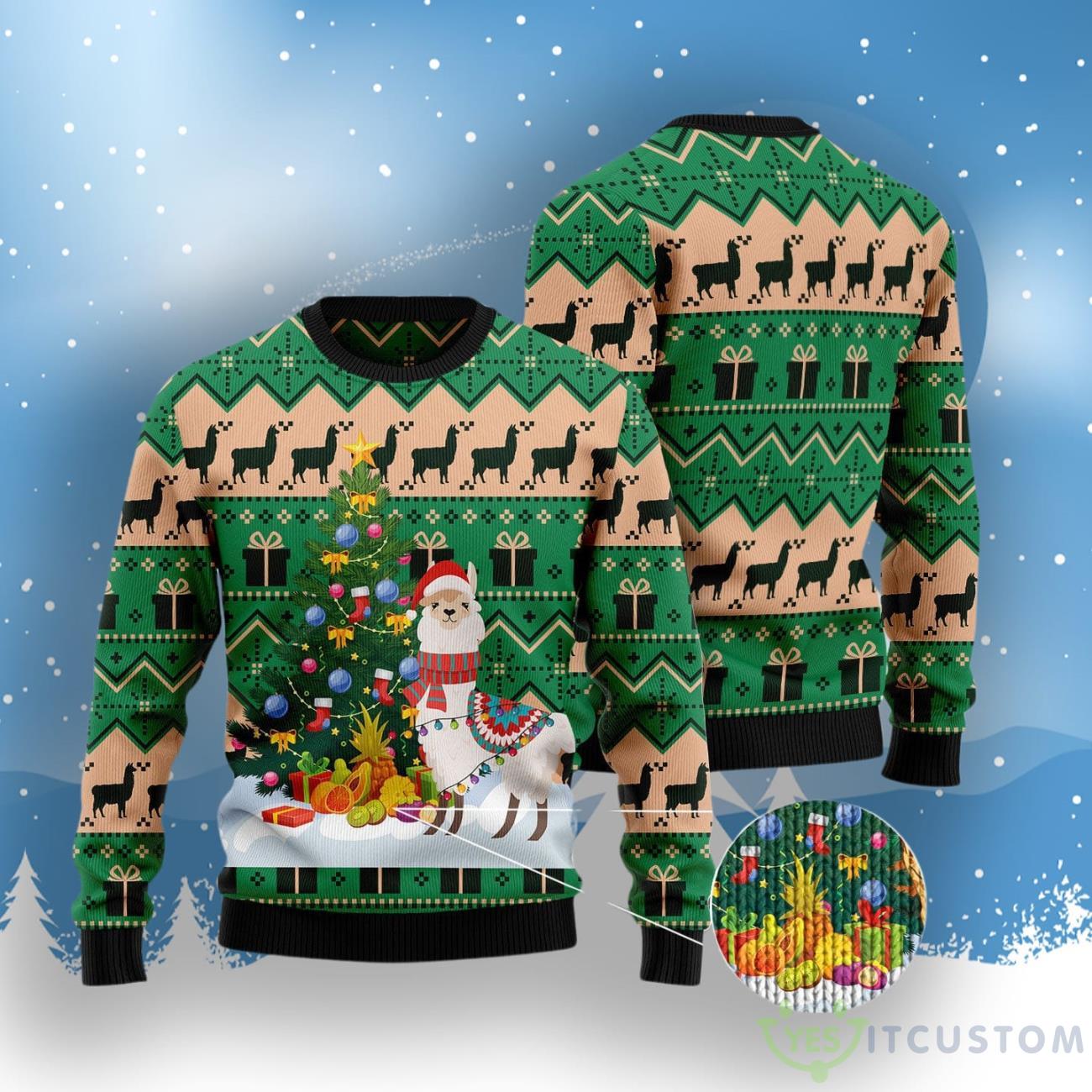 Christmas Tree Llama Ugly Christmas Sweater 3 Christmas Tree Llama Ugly Christmas Sweater Product Photo 3