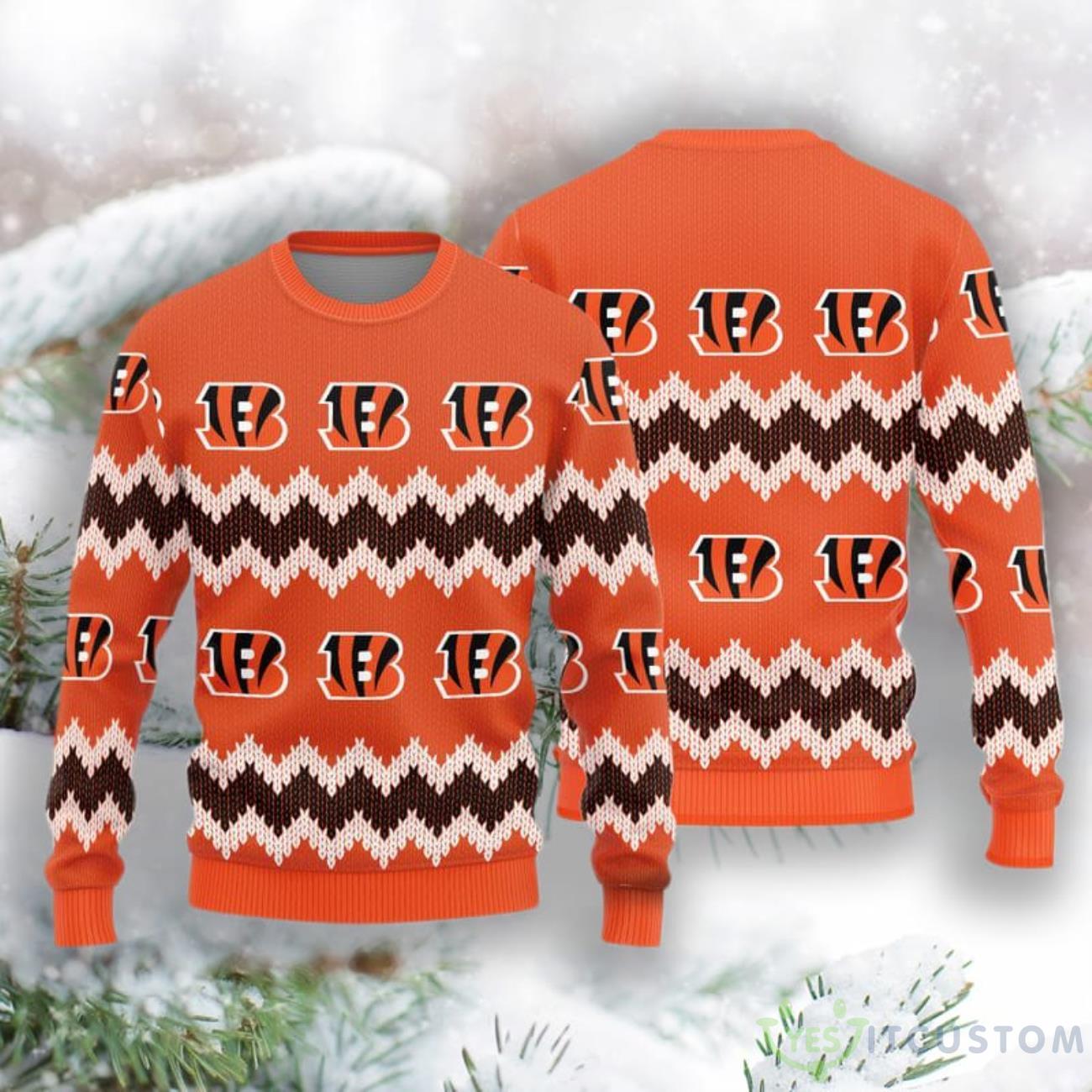 Cincinnati Bengals Christmas Pattern Knitted Sweater 3 Cincinnati Bengals Christmas Pattern Knitted Sweater Product Photo 1