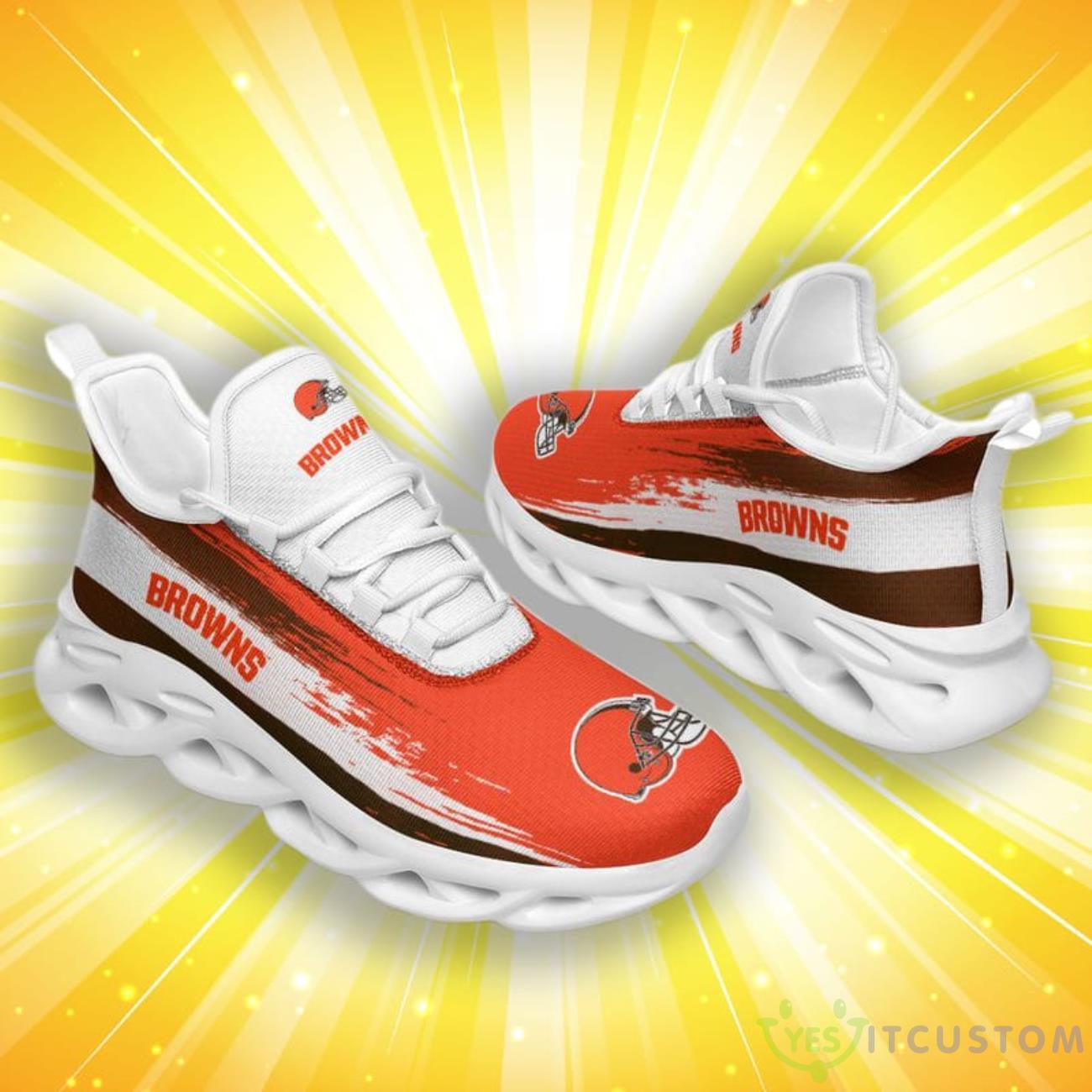 Cleveland Browns Color Streak Pattern Exclusive Max Soul Shoes 3 Cleveland Browns Color Streak Pattern Exclusive Max Soul Shoes Product Photo 1