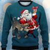 Collection Santa Claus Elk Print Crew Neck Christmas Ugly Sweater Product Photo 1