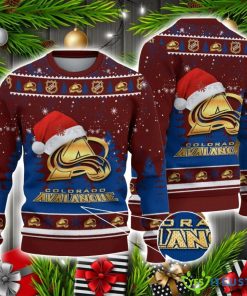 Colorado Avalanche Logo Wearing Santa Hat Christmas Gift Ugly Christmas Sweater For Men And Women Gift Product Photo 1