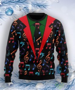 Colorful Music Notes Ugly Christmas Sweater Product Photo 1