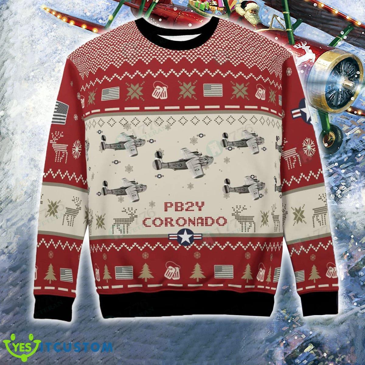 Consolidated PB2Y Coronado Red Aircraft Christmas Ugly Sweater US Air Force 6 Consolidated PB2Y Coronado Red Aircraft Christmas Ugly Sweater US Air Force - Consolidated PB2Y Coronado Red Aircraft Christmas Ugly Sweater US Air Force Photo 6
