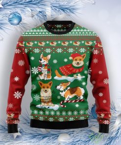 Corgi Snow Day Ugly Christmas Sweater Product Photo 1