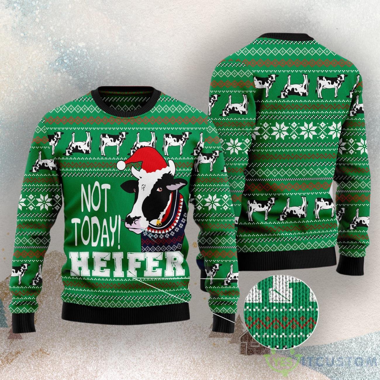 Cow Not Today Ugly Christmas Sweater 3 Cow Not Today Ugly Christmas Sweater Product Photo 3