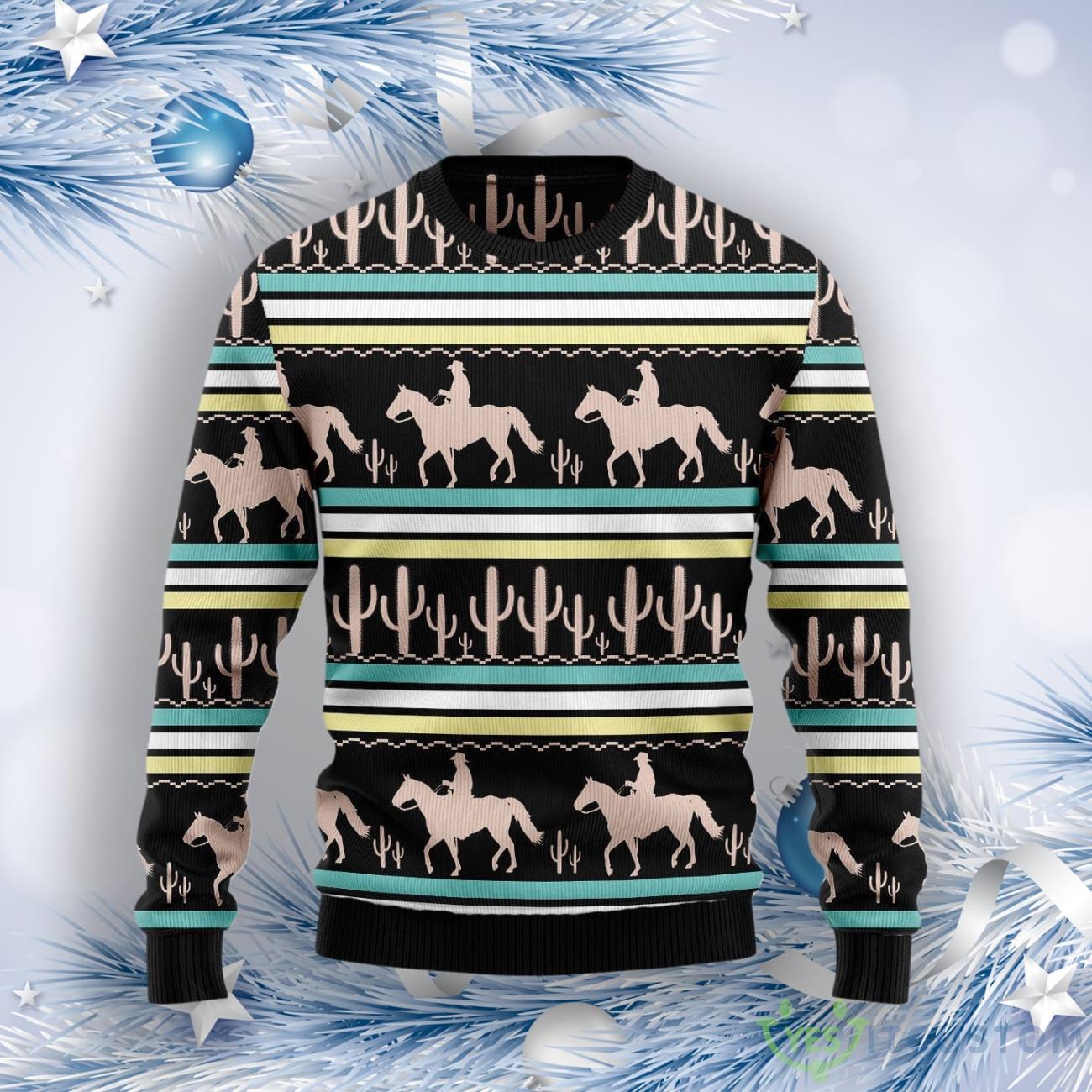 Cowboy Cactus Ugly Christmas Sweater 7 Cowboy Cactus Ugly Christmas Sweater Product Photo 1