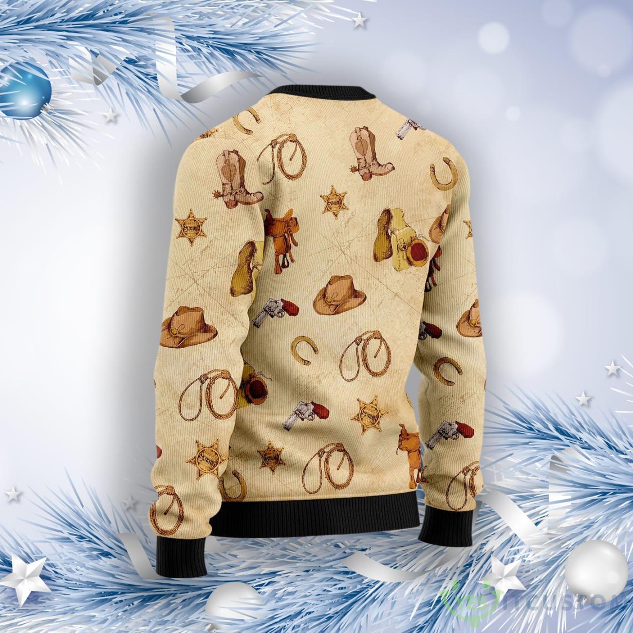 Cowboy Tiger Ugly Christmas Sweater 8 Cowboy Tiger Ugly Christmas Sweater Product Photo 2