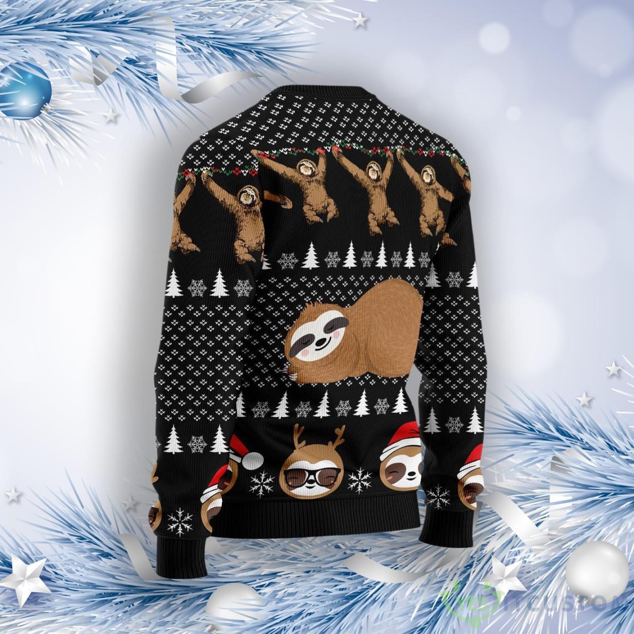 Crazy Sloth Ugly Christmas Sweater 8 Crazy Sloth Ugly Christmas Sweater Product Photo 2