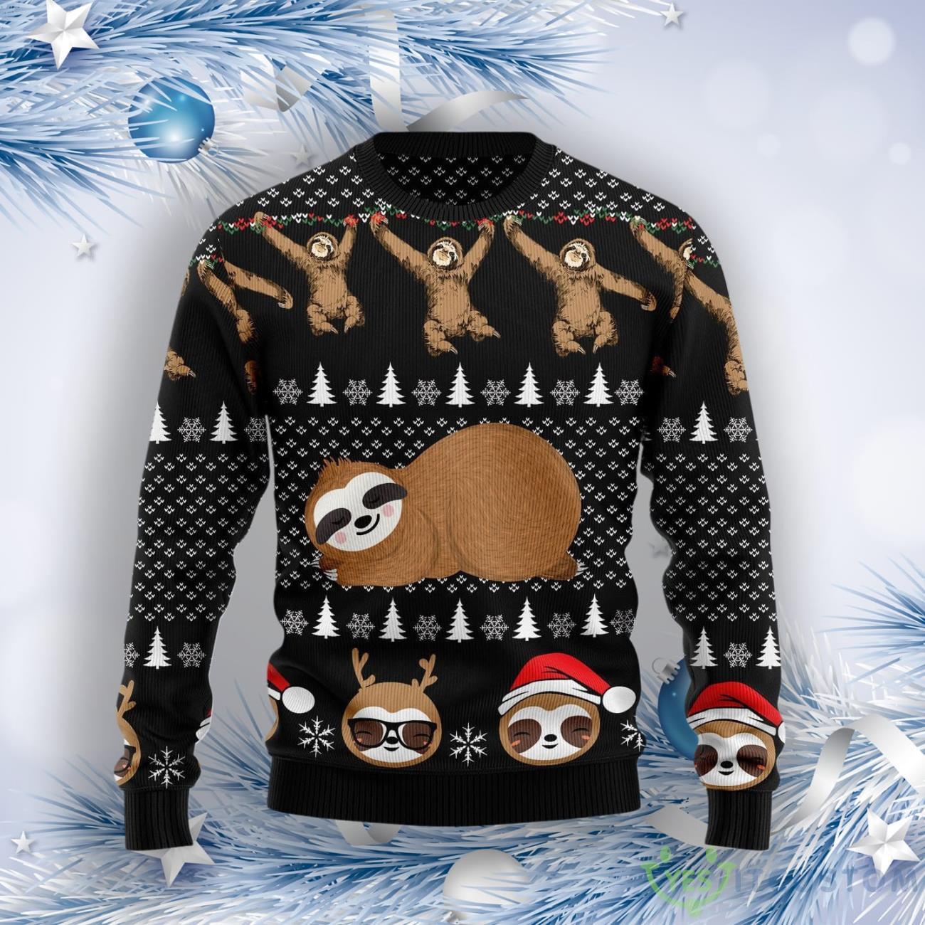 Crazy Sloth Ugly Christmas Sweater 7 Crazy Sloth Ugly Christmas Sweater Product Photo 1