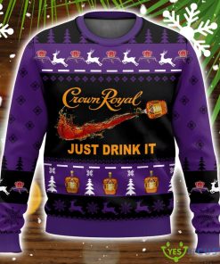 Crown Royal Just Drink It Ugly Christmas Sweater Nice Gift 3 Crown Royal Just Drink It Ugly Christmas Sweater Nice Gift Product Photo 2