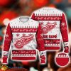 Custom Name Detroit Red Wings Ice Hockey Ugly Christmas Sweater Funny Christmas Sweater Product Photo 1