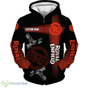 Custom Name Royal Enfield Car Lovers Red 3D Hoodie, T Shirt, Sweatshirt AOP For Men And Women Gift Christmas - Royal Enfield Car 3D Hoodie, Zip Hoodie_4
