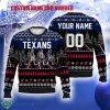 Custom Number And Name Texans Walking Abbey Road Ugly Christmas Sweater Football Fans Gift Familys - Custom Number And Name Texans Walking Abbey Road Ugly Christmas Sweater Football Fans Gift Familys
