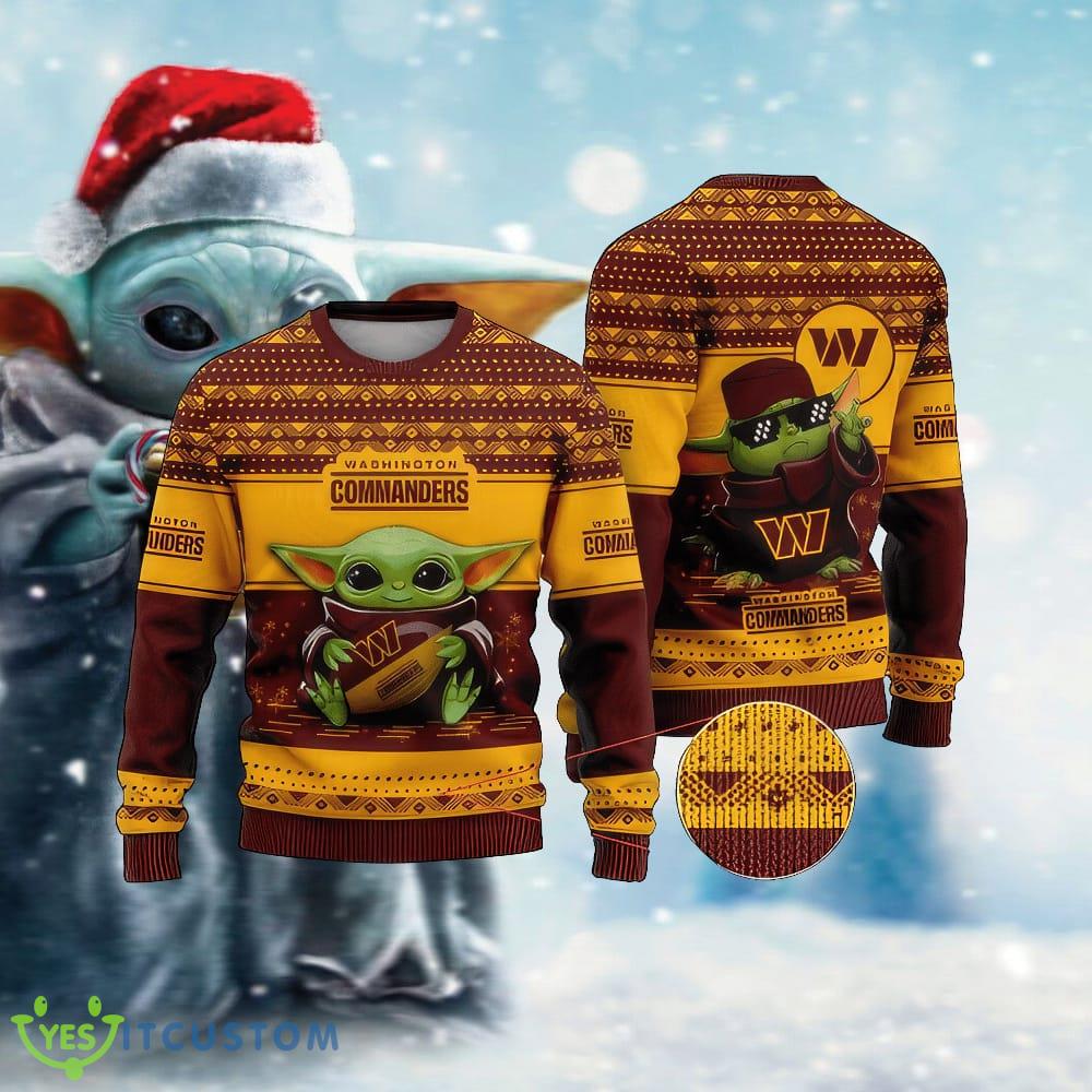 Cute Baby Yoda NFL Washington Commanders Red Ugly Christmas Sweater For Men And Women 3 Cute Baby Yoda NFL Washington Commanders Red Ugly Christmas Sweater For Men And Women - Cute Baby Yoda NFL Washington Commanders Red Ugly Christmas Sweater For Men And Women