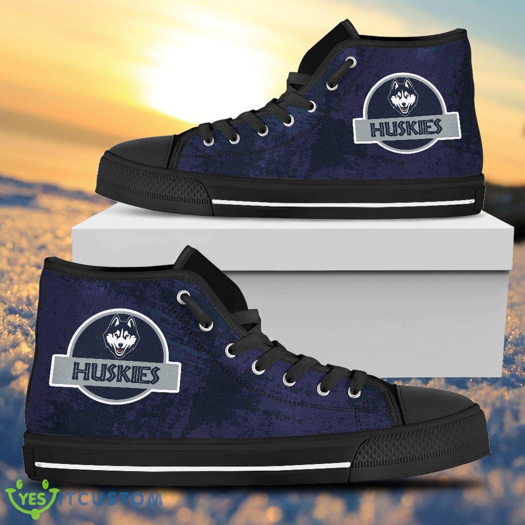 Cute Jurassic Park Connecticut Huskies High Top Shoes Gift For Passionate Fans 2 Cute Jurassic Park Connecticut Huskies High Top Shoes Gift For Passionate Fans Product Photo 1