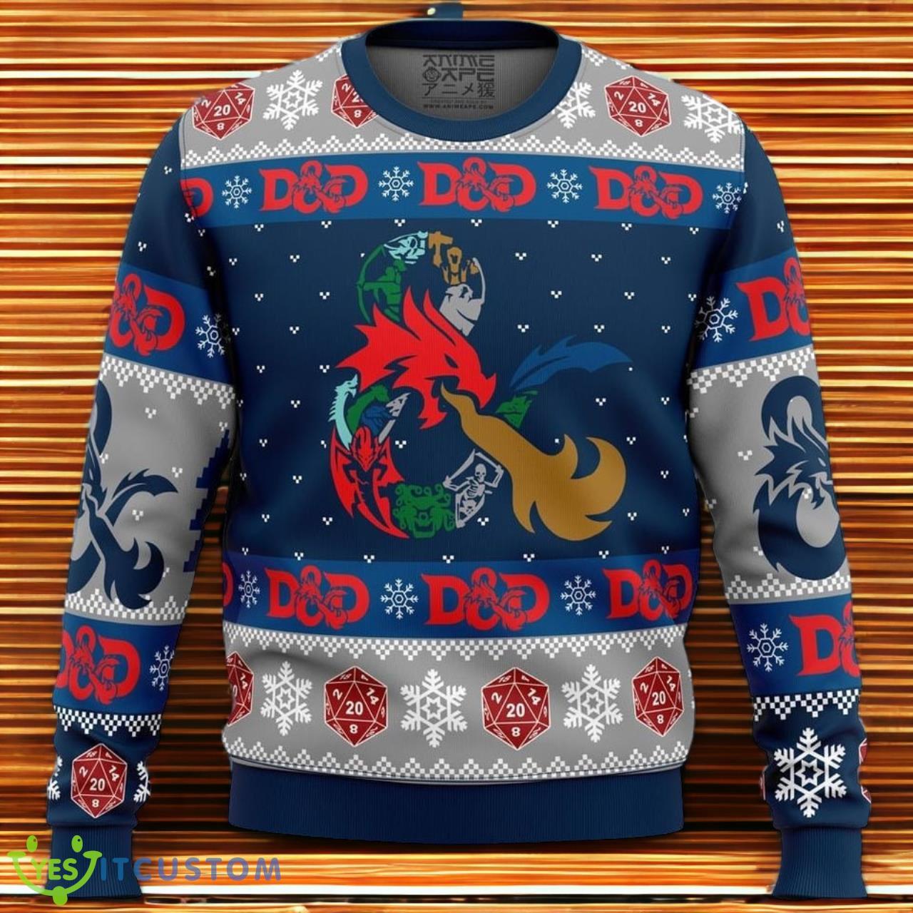 D-20 Dungeons & Dragons Ugly Christmas Sweater, Christmas Gift 3 D-20 Dungeons & Dragons Ugly Christmas Sweater, Christmas Gift Product Photo 1