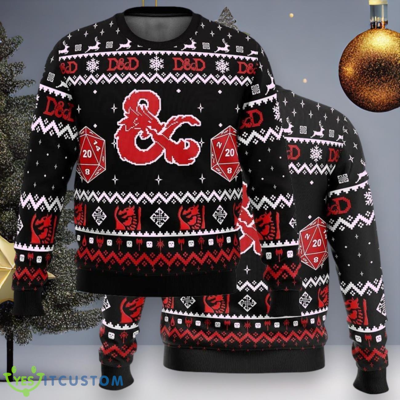 D D Dungeons And Dragons Christmas Ugly Sweater 3 D D Dungeons And Dragons Christmas Ugly Sweater Product Photo 1