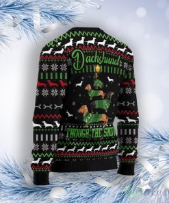 Dachshund Through Snow Christmas Ugly Christmas Sweater Product Photo 2