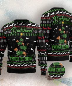 Dachshund Through Snow Christmas Ugly Christmas Sweater Product Photo 3