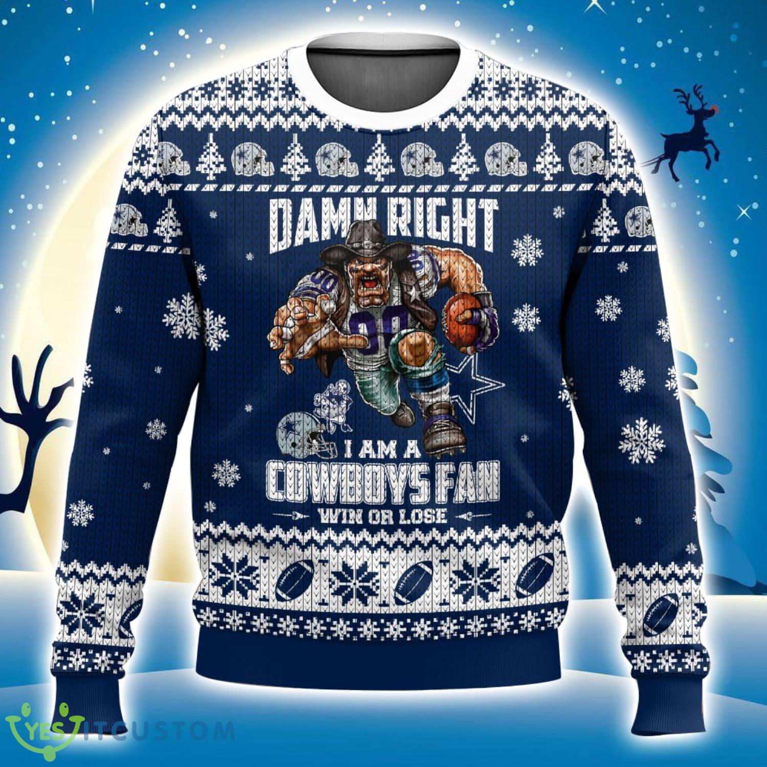 Dallas Cowboys Damn Right Christmas Gift Ugly Sweater 3D All Over printed 3 Dallas Cowboys Damn Right Christmas Gift Ugly Sweater 3D All Over printed Product Photo 1