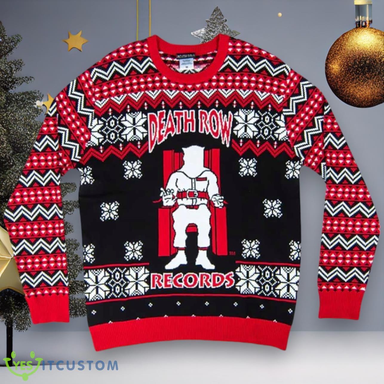 Death Row Records Ugly Christmas Sweater 3 Death Row Records Ugly Christmas Sweater Product Photo 1