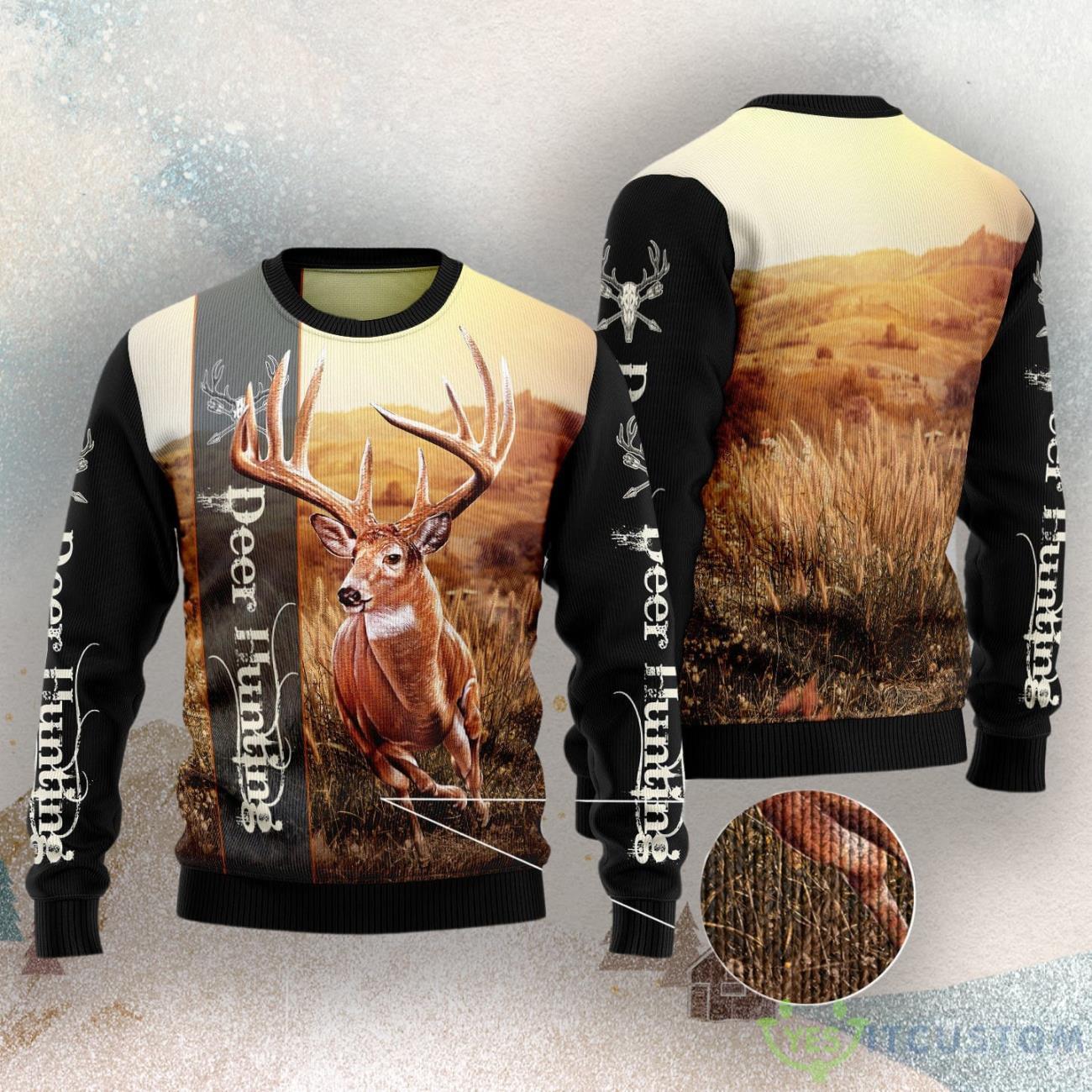Deer Hunting Ugly Christmas Sweater 3 Deer Hunting Ugly Christmas Sweater Product Photo 1