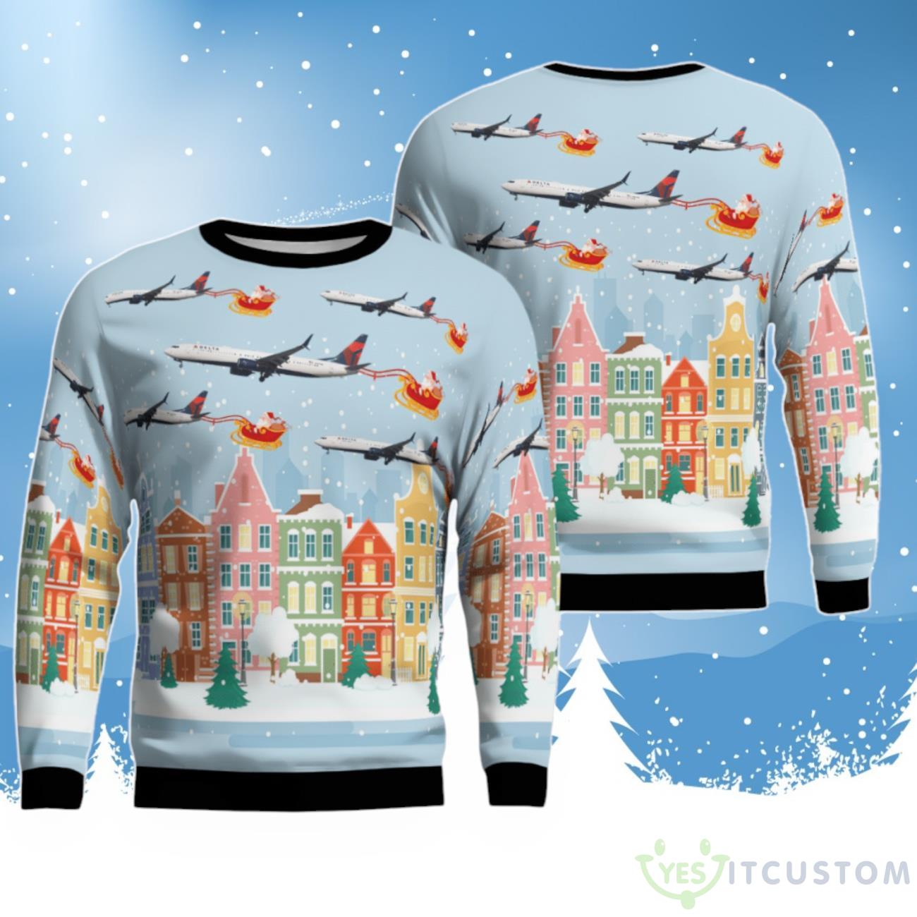 Delta Airlines Boeing 737-900ER Ugly Christmas Sweater 3 Delta Airlines Boeing 737-900ER Ugly Christmas Sweater Product Photo 1
