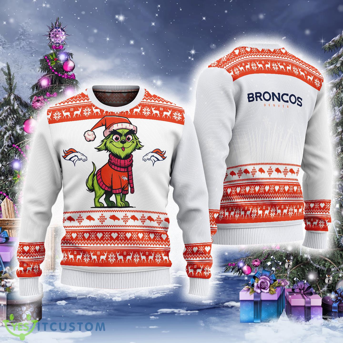 Denver Broncos Dog Custome Grinch Ugly 3D Sweater Jumper For Christmas 3 Denver Broncos Dog Custome Grinch Ugly 3D Sweater Jumper For Christmas - Denver Broncos Dog Custome Grinch Ugly 3D Sweater Jumper For Christmas