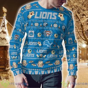 Detroit Lions Pumpkin Halloween Spooky Ghost Pattern Funny 3D Sweater Men And Women Gift 3 Detroit Lions Pumpkin Halloween Spooky Ghost Pattern Funny 3D Sweater Men And Women Gift Product Photo 2