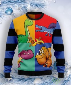 Dinosaur Color Ugly Christmas Sweater Product Photo 1