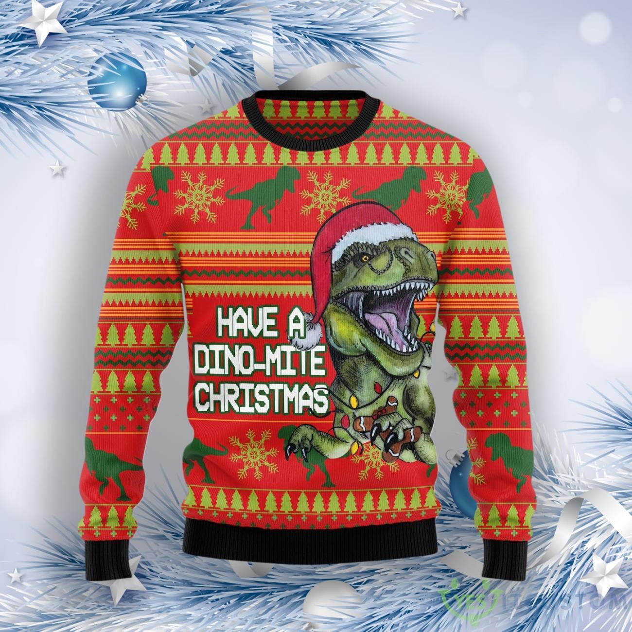 Dinosaur Funny Ugly Christmas Sweater 7 Dinosaur Funny Ugly Christmas Sweater Product Photo 1