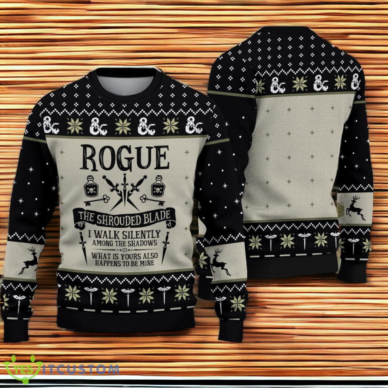 DnD Classes Rogue 3D Christmas Sweater 3 DnD Classes Rogue 3D Christmas Sweater Product Photo 1