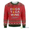 Dogs Yoga Wine Ugly Christmas Sweater For Everyone Product Photo 1