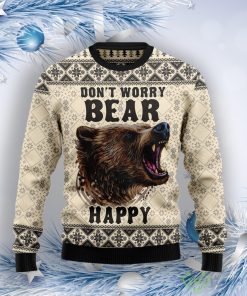 Don'T Worry Bear Happy Ugly Christmas Sweater Product Photo 1