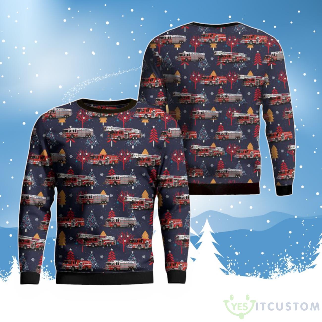 Dover, NJ, Picatinny Arsenal Fire AOP Ugly Sweater 3 Dover, NJ, Picatinny Arsenal Fire AOP Ugly Sweater Product Photo 1