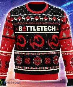 Draconis Battletech Knitted Christmas Sweater AOP Gift Holidays - Draconis Battletech Ugly Christmas Sweater_1