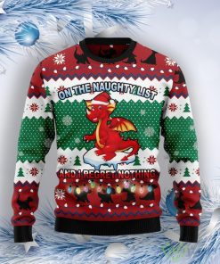 Dragon Christmas List Ugly Christmas Sweater Product Photo 1