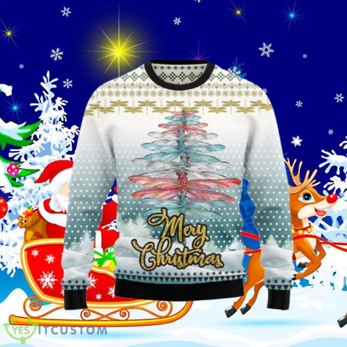 Dragonfly Color Christmas Tree Ugly Christmas Sweaters Unique Gift For Men And Women 3 Dragonfly Color Christmas Tree Ugly Christmas Sweaters Unique Gift For Men And Women Product Photo 1
