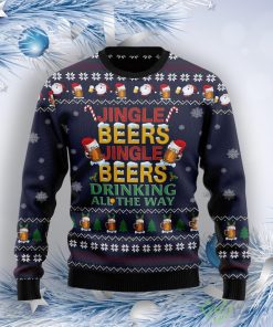 Drinking Beer All The Way Ugly Christmas Sweater Product Photo 1