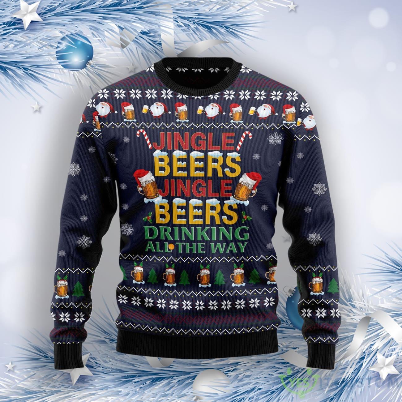 Drinking Beer All The Way Ugly Christmas Sweater 7 Drinking Beer All The Way Ugly Christmas Sweater Product Photo 1