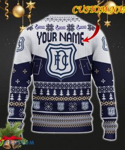 Dundee FC Snowflakes Tree Custom Name Ugly Christmas Sweater New For Fans Gift Holidays Christmas - Dundee FC 3D Sweater Christmas Photo 3