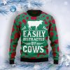 Easily Distracted By Cows Ugly Christmas Sweater Product Photo 1