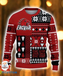 EHC Visp 3D Ugly Christmas Sweater Snowflake Pattern Christmas Holiday Gift For Men And Women Product Photo 2