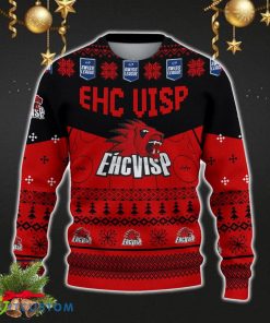 EHC Visp Snowflakes Tree Custom Name Ugly Christmas Sweater New For Fans Gift Holidays Christmas - EHC Visp 3D Sweater Christmas Photo 2
