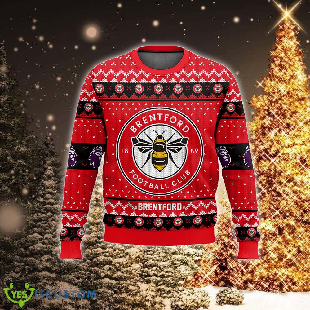 EPL Brentford Tradition Ugly Christmas 3D Sweater For Fans 6 EPL Brentford Tradition Ugly Christmas 3D Sweater For Fans - EPL Brentford Christmas Sweater Photo 2