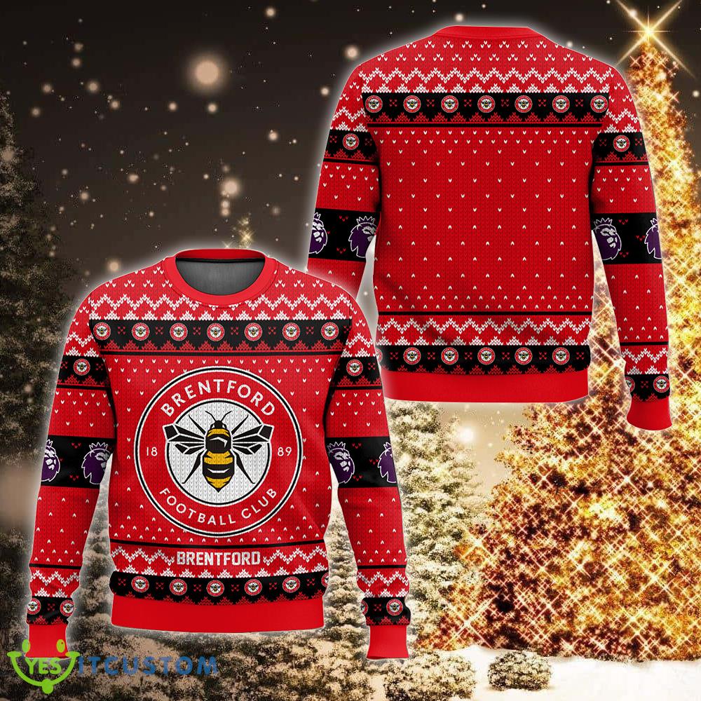 EPL Brentford Tradition Ugly Christmas 3D Sweater For Fans 5 EPL Brentford Tradition Ugly Christmas 3D Sweater For Fans - EPL Brentford Christmas Sweater Photo 1