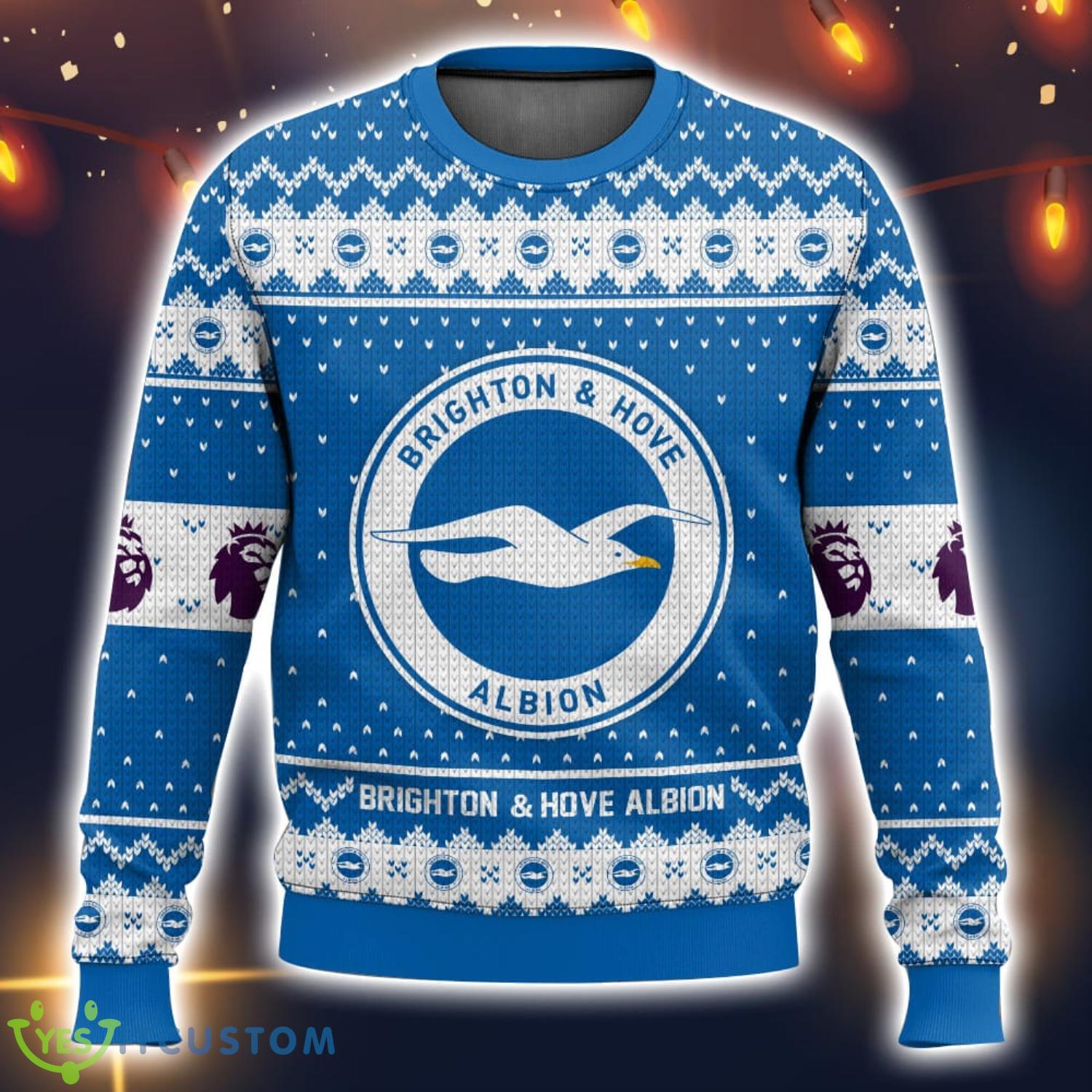 EPL Brighton & Hove Albion Ugly Christmas Sweater Christmas Gift 3D printed Sweater 5 EPL Brighton & Hove Albion Ugly Christmas Sweater Christmas Gift 3D printed Sweater Product Photo 1