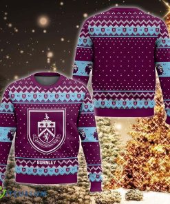 EPL Burnley Gift Knitted Xmas Sweater AOP For Men And Women - EPL Burnley Christmas Sweater Photo 1