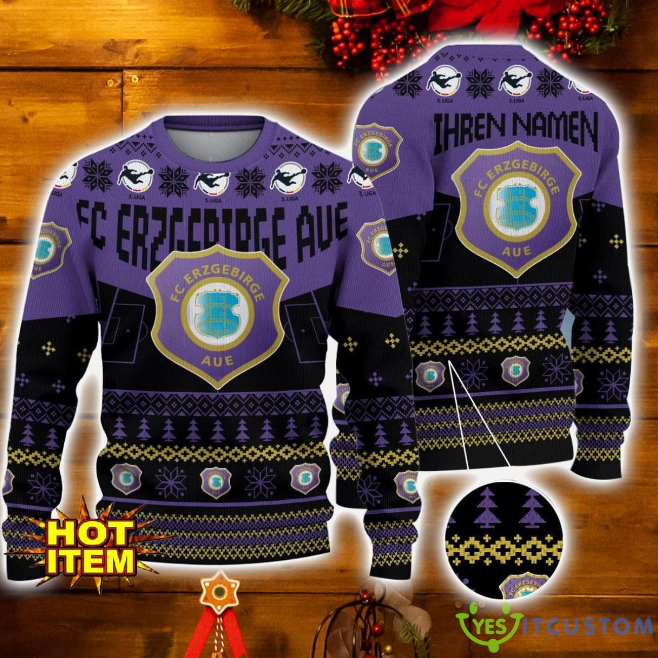 Erzgebirge Aue 3D Ugly Christmas Sweater Custom Name Christmas Holiday Gift For Men And Women 3 Erzgebirge Aue 3D Ugly Christmas Sweater Custom Name Christmas Holiday Gift For Men And Women Product Photo 1